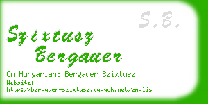 szixtusz bergauer business card